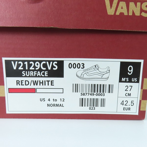 実際に弊社で買取させて頂いたVANS/バンズ SURFACE/サーフェス V2129CVS/27の画像 8枚目