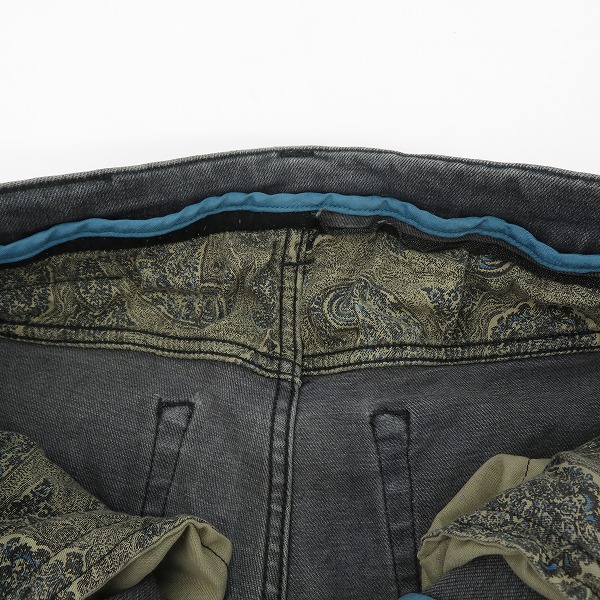 実際に弊社で買取させて頂いたETRO/エトロ SLIM FIT 裏地ペイズリー柄 スキニーデニムパンツ 30の画像 6枚目