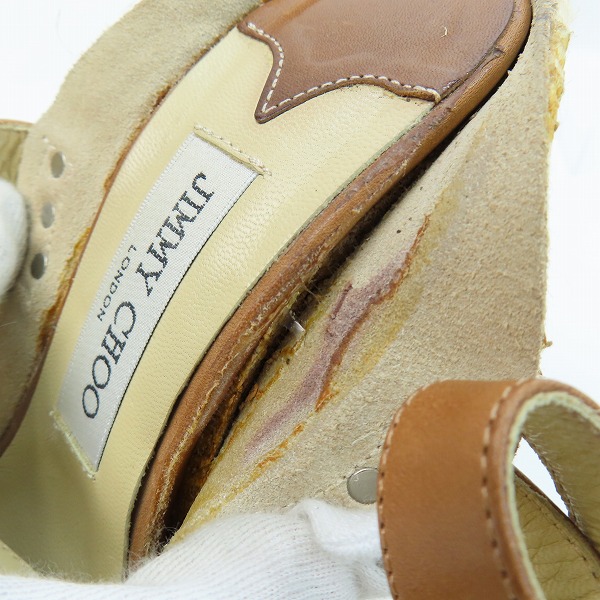 実際に弊社で買取させて頂いた【ジャンク】JIMMY CHOO/ジミーチュウ スエード ヒールサンダル 37の画像 7枚目