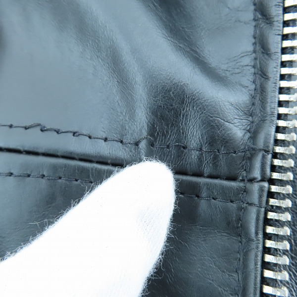 実際に弊社で買取させて頂いたSchott/ショット USA製/Dポケット/カウレザー ダブルライダースジャケット 7147/36の画像 6枚目