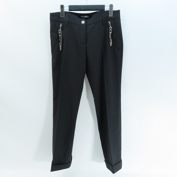 実際に弊社で買取させて頂いたDOLCE&GABBANA/ドルチェ&ガッバーナ チェーン/カデナ/鍵付き スラックス パンツ F3FWET FUBAJ/40