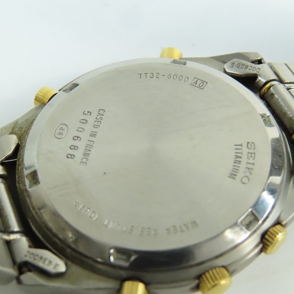 実際に弊社で買取させて頂いたSEIKO/セイコー スピリット クロノグラフ チタニウム 7T32-6000【動作未確認】の画像 4枚目