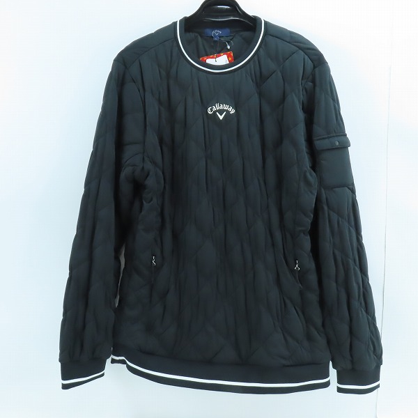 実際に弊社で買取させて頂いた【未使用】Callaway/キャロウェイ ゴルフウェア 中綿 クルーネックブルゾン/ブラック/241-0215508/LL