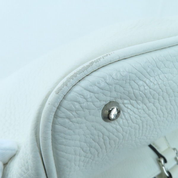 実際に弊社で買取させて頂いたGALLERIANT/ガレリアント レザー トートバッグ ビジネスバッグ ホワイト系の画像 5枚目