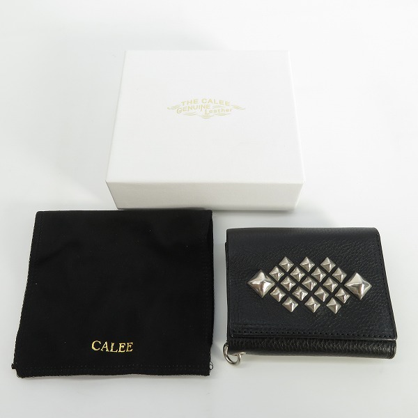 実際に弊社で買取させて頂いたCALEE/キャリー STUDS LEATHER MULTI WALLET/スタッズレザー マルチケースウォレット 3つ折り財布の画像 9枚目