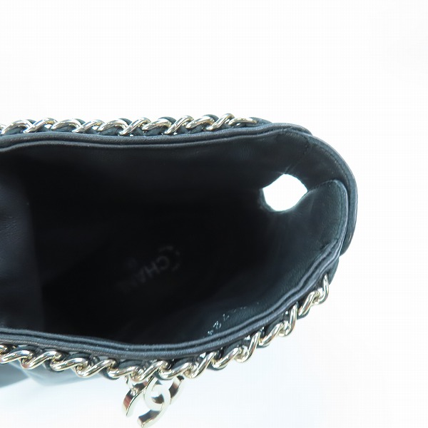 実際に弊社で買取させて頂いたCHANEL/シャネル ココマーク ショートブーツ チェーン/38Cの画像 4枚目