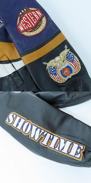 実際に弊社で買取させて頂いたJEFF HAMILTON/ジェフ ハミルトン Lakers/レイカーズ レザーブルゾン/Lの画像 4枚目