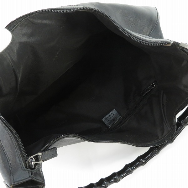 実際に弊社で買取させて頂いたGUCCI/グッチ バンブー ショルダーバッグ 000-0833/ブラックの画像 3枚目