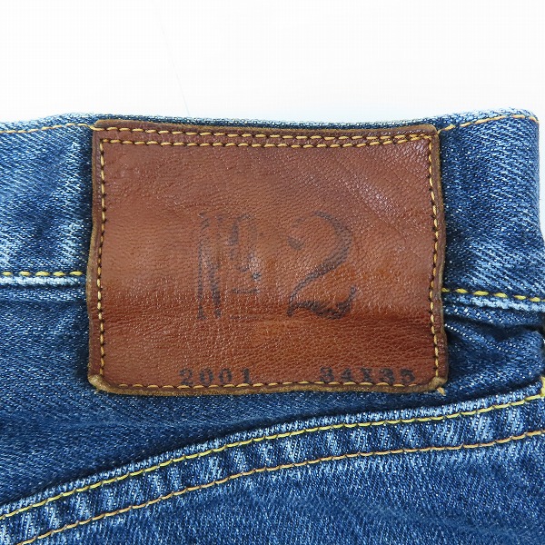 実際に弊社で買取させて頂いたEVISU/エヴィス No2 Lot.2001 カモメペイント デニムパンツ 34×35の画像 6枚目