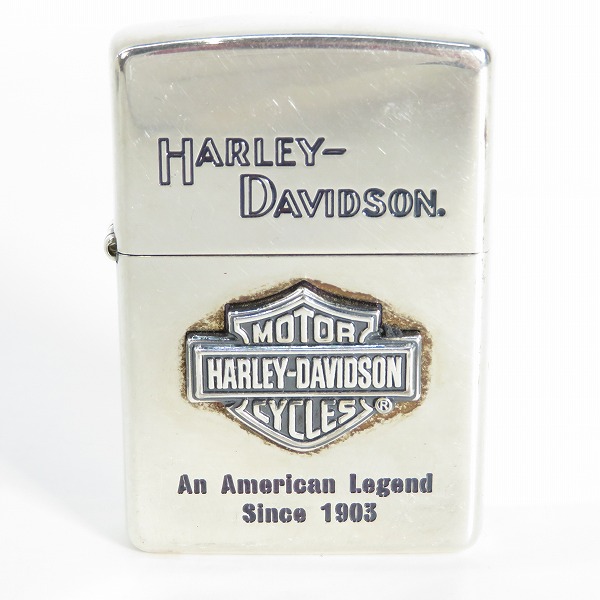 実際に弊社で買取させて頂いたZIPPO/ジッポー HARLEY DAVIDSON/ハーレーダビッドソン ロゴ メタル貼り 2022年製