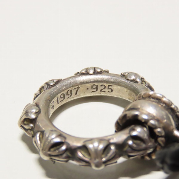 実際に弊社で買取させて頂いたCHROME HEARTS/クロムハーツ アイウェアループ クロスバンドリングネックレスw/レザーブレードの画像 6枚目