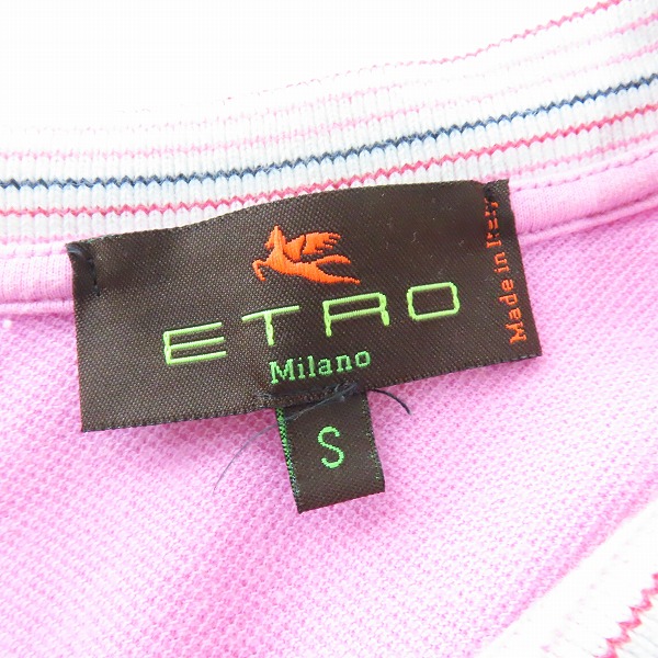 実際に弊社で買取させて頂いたETRO/エトロ 襟柄切替 ロゴ刺繍 半袖ポロシャツ Sの画像 2枚目