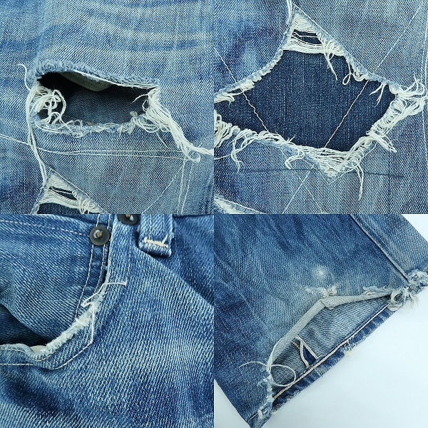 実際に弊社で買取させて頂いたLevi's/リーバイス 501XX シンチバック/レインフォードカスタム リペア加工 デニム 33501-0010/W34L36の画像 9枚目