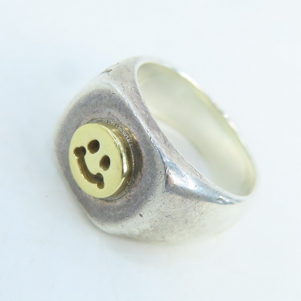 実際に弊社で買取させて頂いたBWL/ビルウォールレザー 18K HAPPY FACE ハッピーフェイス シグネット リング/16.5号