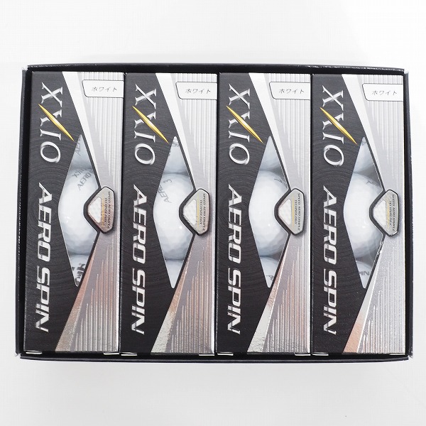 実際に弊社で買取させて頂いた【未使用/オウンネーム】DUNLOP/ダンロップ XXIO/ゼクシオ AERO SPIN ゴルフボール ホワイト 1ダース