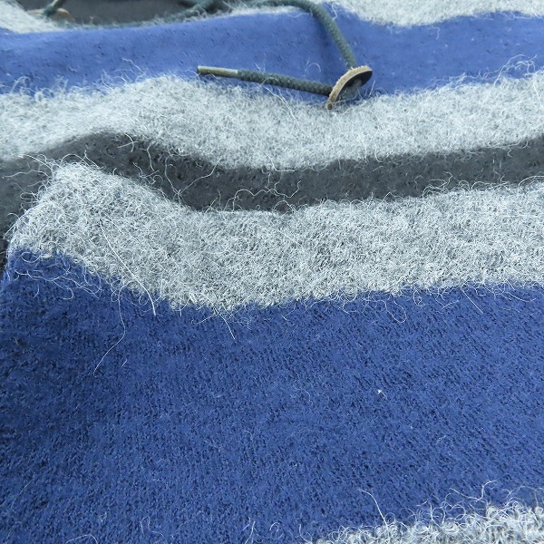 実際に弊社で買取させて頂いたJUNYA WATANABE MAN/ジュンヤワタナベマン ボーダー ウール プルオーバーパーカー AD2009 WD-T017/Sの画像 5枚目