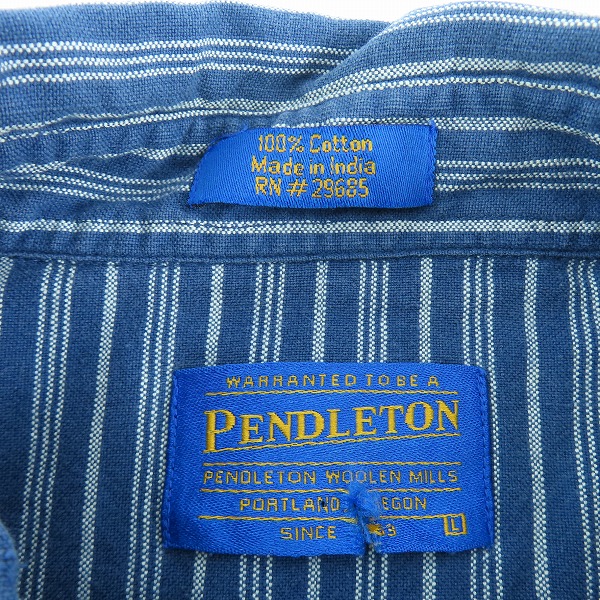 実際に弊社で買取させて頂いたPENDLETON/ペンドルトン コットンシャツ ストライプ Lの画像 2枚目
