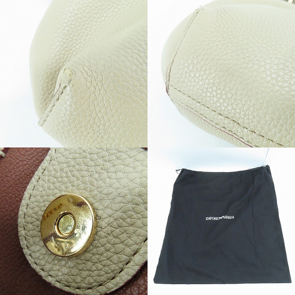 実際に弊社で買取させて頂いたEMPORIO ARMANI/エンポリオアルマーニ 2WAY レザー ショルダー バッグの画像 6枚目