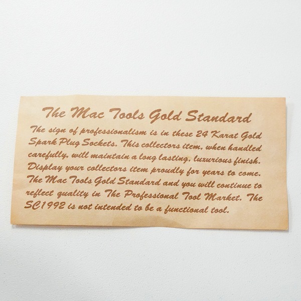 実際に弊社で買取させて頂いたMac Tools/マックツールズ 1992 Limited Edition 24k Gold Plated Spark Plug Socket Set スパークプラグソケット セットの画像 8枚目