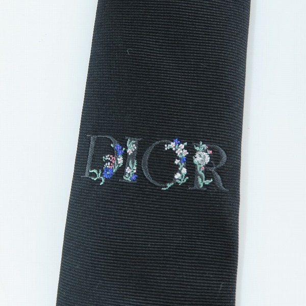 実際に弊社で買取させて頂いたdior/ディオール ロゴ/花柄 ネクタイ ブラックの画像 5枚目