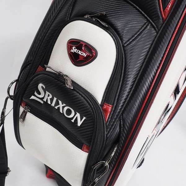 実際に弊社で買取させて頂いたDUNLOP/ダンロップ SRIXON/スリクソン GGC-S143 プロレプリカモデル 9.5型 5分割キャディバッグ ブラックｘホワイトの画像 7枚目