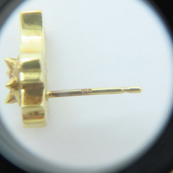 実際に弊社で買取させて頂いたBloody Mary/ブラッディマリー K18 クロス ストーン付き ピアスの画像 6枚目