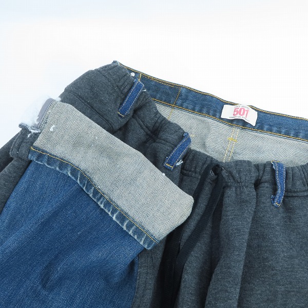 実際に弊社で買取させて頂いたBLESS×Levi's/ブレス×リーバイス OVER JOGGING JEANS/リメイク スウェット切替デニムパンツ 3099/Lの画像 2枚目
