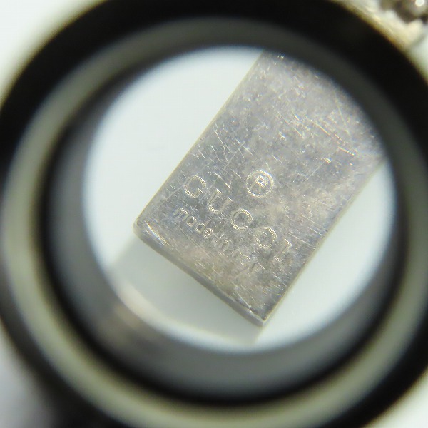 実際に弊社で買取させて頂いたGUCCI/グッチ Wチェーンペンダントネックレス 刻印ロゴバープレート/ダブルボールチェーン 09840 925SV 0006の画像 7枚目