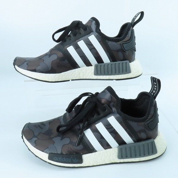 実際に弊社で買取させて頂いたadidas×A BATHING APE/アディダス×アベイシングエイプ NMD R1 BAPE サルカモ柄 BA7325/25.5の画像 3枚目