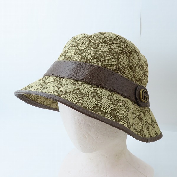 実際に弊社で買取させて頂いた【JPタグ】GUCCI/グッチ GGキャンバス 576587 4HG62 フェドラハット/L