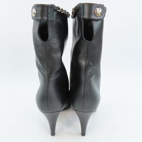 実際に弊社で買取させて頂いたCHANEL/シャネル ココマーク ショートブーツ チェーン/38Cの画像 1枚目