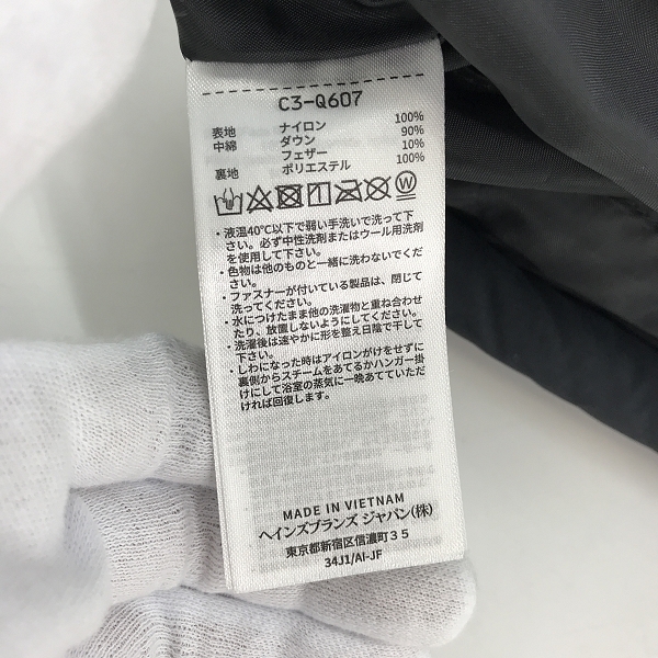 実際に弊社で買取させて頂いた【未使用】Champion/チャンピオン ダウンジャケット ブラック C3-Q607 /Mの画像 3枚目