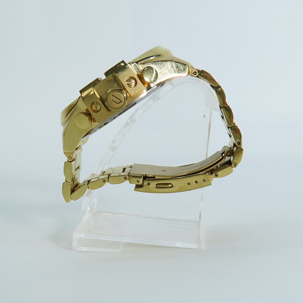 実際に弊社で買取させて頂いたDIESEL/ディーゼル MEGA CHIEF/メガチーフ クォーツ/クロノグラフ腕時計 ゴールド DZ-4360の画像 1枚目