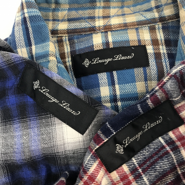 実際に弊社で買取させて頂いた【おまとめ】LOUNGE LIZARD/ラウンジリザード チェック柄 長袖シャツの画像 2枚目
