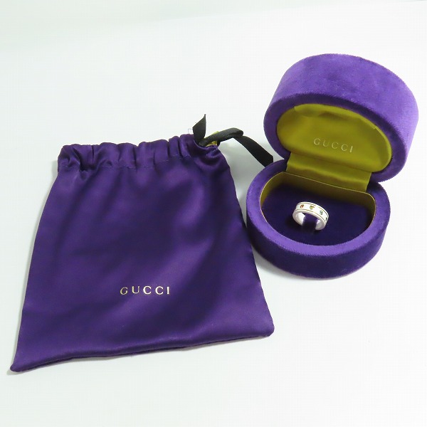 実際に弊社で買取させて頂いたGUCCI/グッチ ジェムストーン付き アイコンリング ホワイトジルコニア × K18YG/527095 J8F76 8521/12号の画像 9枚目