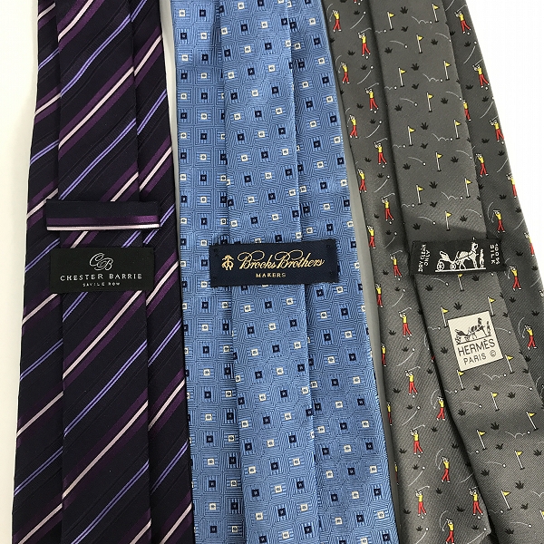 実際に弊社で買取させて頂いた【おまとめ】HERMES/エルメス Brooks brothers/ブルックスブラザーズ Chester Barrie/チェスターバリー ネクタイの画像 2枚目