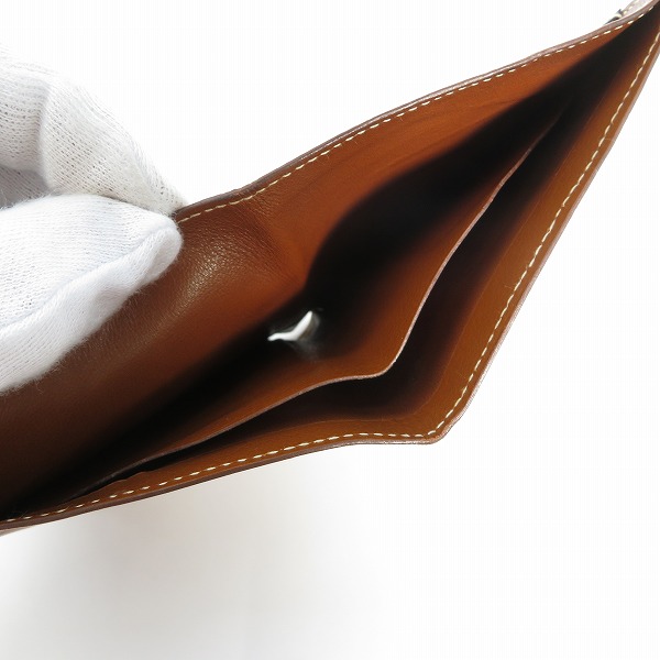 実際に弊社で買取させて頂いたHERMES/エルメス レザー  二つ折り 財布 ウォレット/キャメルの画像 6枚目