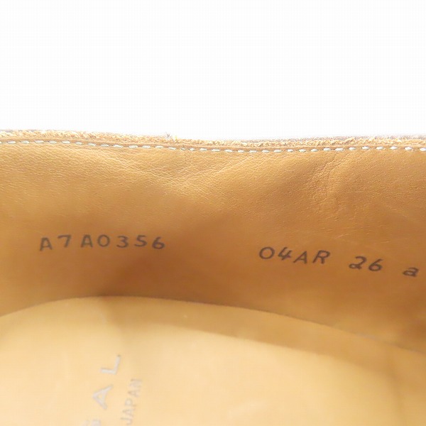 実際に弊社で買取させて頂いたREGAL/リーガル ビークトウスワールモンク レザーシューズ 04AR/26.0の画像 5枚目