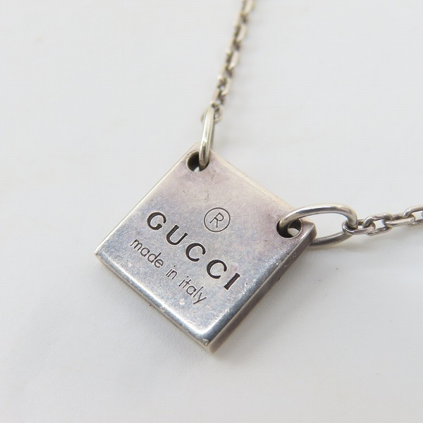 実際に弊社で買取させて頂いたGUCCI/グッチ Ag925 ブランドロゴネックレス スクエア