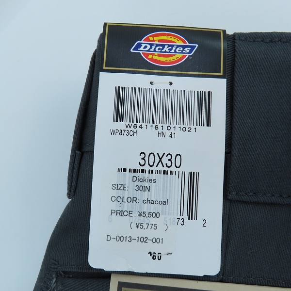 実際に弊社で買取させて頂いた【未使用】Dickies/ディッキーズ SLIM STRAIGHT パンツ チャコール/30×30の画像 7枚目
