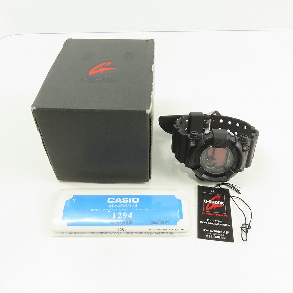 実際に弊社で買取させて頂いたG-SHOCK/Gショック FROGMAN/フロッグマン リアルブラック スクリューバック DW-8200BK-1JF【動作未確認】の画像 5枚目