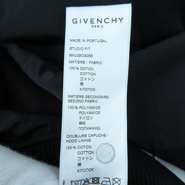 実際に弊社で買取させて頂いた【JPタグ】GIVENCHY/ジバンシィ シップポケット 素材切替 スウェットプルオーバーパーカー BMJ09D305B/Sの画像 4枚目