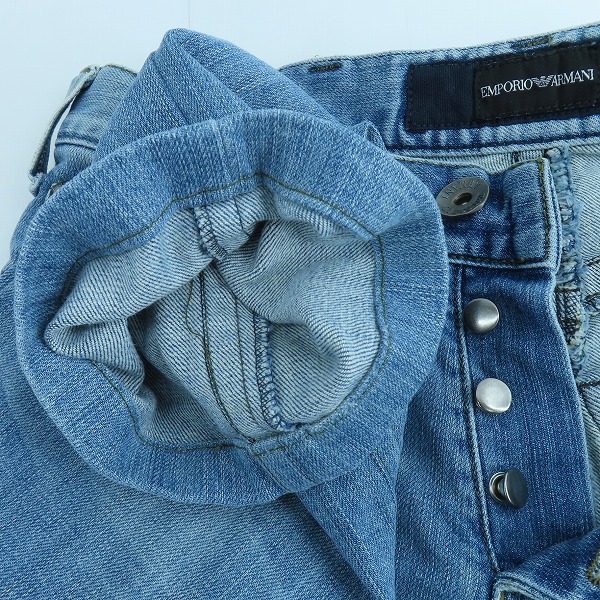 実際に弊社で買取させて頂いたARMANI JEANS/アルマーニジーンズ ロゴプリント デニムパンツ/インディゴブルー/32の画像 4枚目