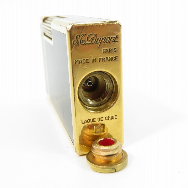 実際に弊社で買取させて頂いたS.T.Dupont/エステーデュポン Ligne1/ライン1 ガスライター ブラック×ゴールドの画像 2枚目