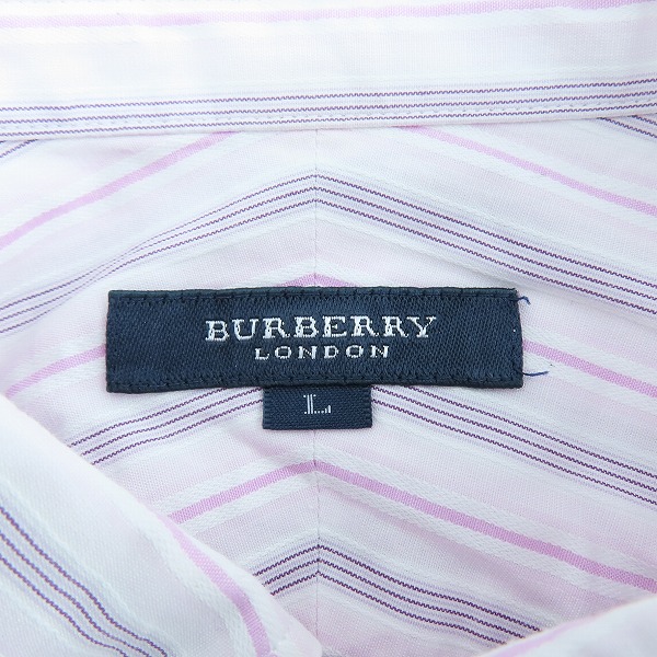 実際に弊社で買取させて頂いたBURBERRY LONDON/バーバリーロンドン ストライプ柄 半袖シャツ A1L48-116-12/Lの画像 2枚目