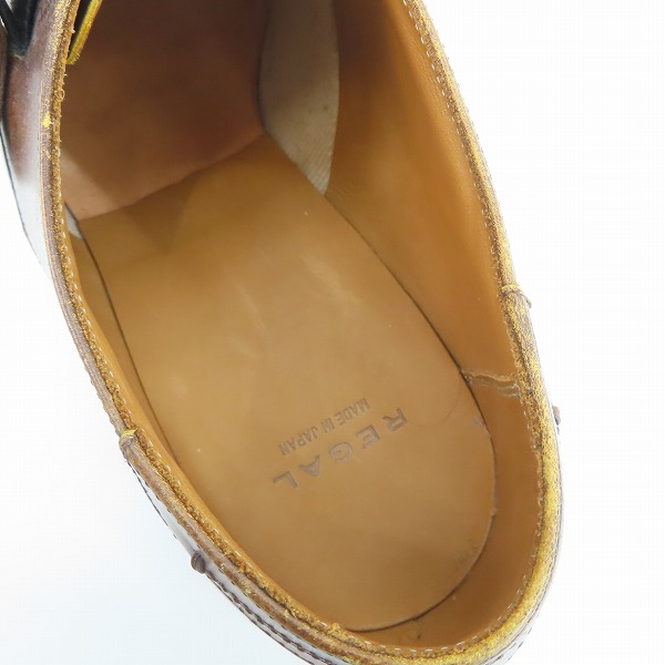 実際に弊社で買取させて頂いたREGAL/リーガル ビークトウスワールモンク レザーシューズ 04AR/26.0の画像 4枚目