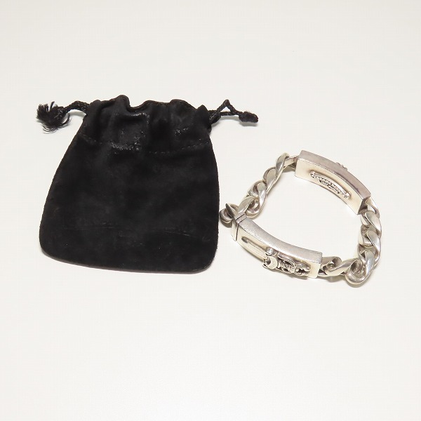 実際に弊社で買取させて頂いたCHROME HEARTS/クロムハーツ フローラルクロス＆ダガー ダブル ID ブレスレット クラシックチェーンの画像 8枚目