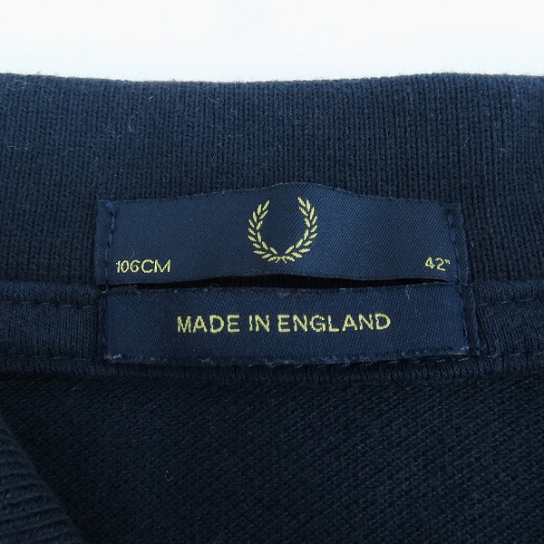 実際に弊社で買取させて頂いたFRED PERRY/フレッドペリー 半袖 ポロシャツ 胸刺繍 ネイビー 42の画像 3枚目