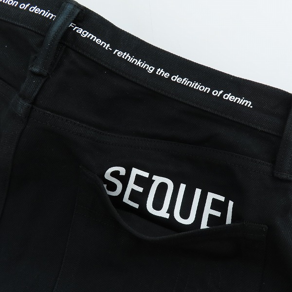 実際に弊社で買取させて頂いたSEQUEL×fragment design/シークエル×フラグメントデザイン ブラックデニムパンツ SQ-21AW-PT-02/Mの画像 7枚目
