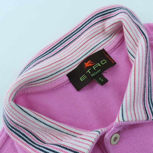 実際に弊社で買取させて頂いたETRO/エトロ 襟柄切替 ロゴ刺繍 半袖ポロシャツ Sの画像 6枚目